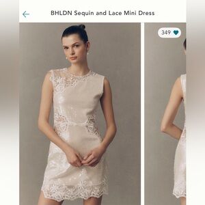 BHLDN Ivory Lace Mini Dress